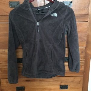 grey north face zip up